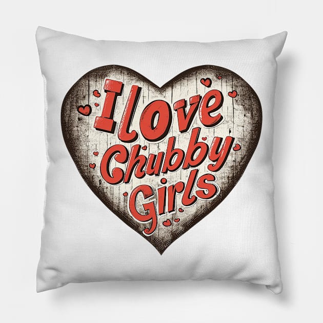 i love chubby girls Pillow by Stephanie Francoeur Art
