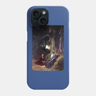 Merlin and Viviene Resting in the Forest - Gustave Dore Phone Case