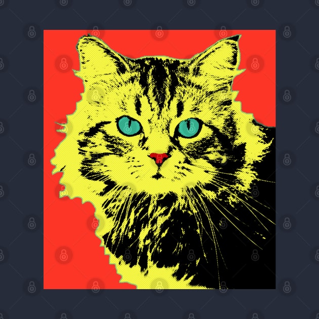 POP ART CAT - YELLOW RED by NYWA-ART-PROJECT