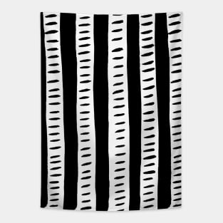 Lines - black and white Tapestry