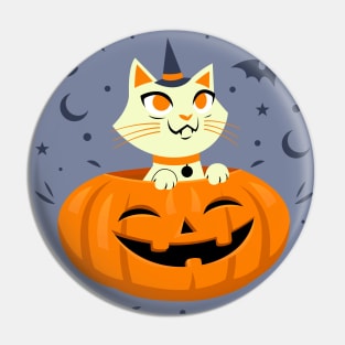 Spooky Pumpkin Kitty Pin