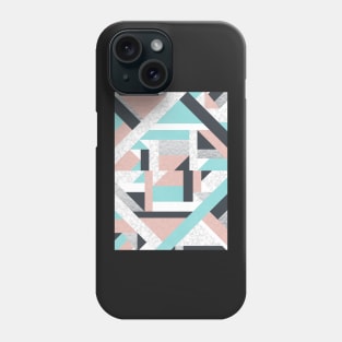 Abstract Geo - Silver, Pink, Blue and Marble Phone Case