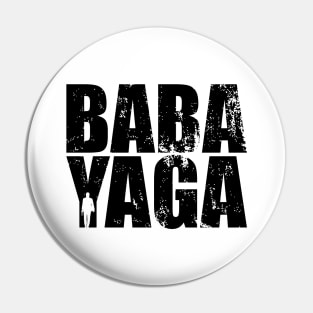 John Wick BABA YAGA Black Distressed Text Typography Pin