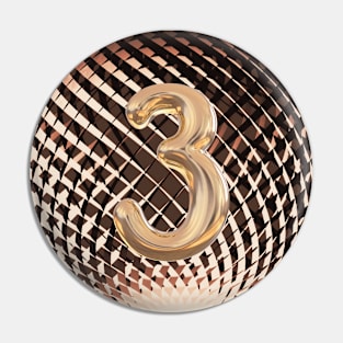 Number 3 - bronze Pin