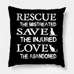 Rescue Save Love Cute Pet Rescue Dog Cat Lovers Pillow