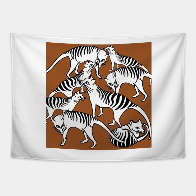 Tasmanian Tiger ....Extinct? Tapestry by topologydesign