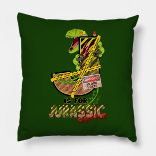 J is for Jurassic Survivor Pillow