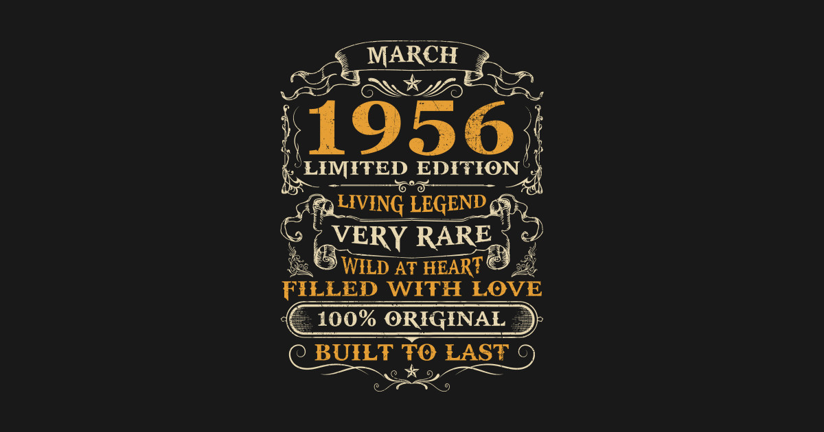 65th Birthday Gift 65 Years Old Retro Vintage March 1956