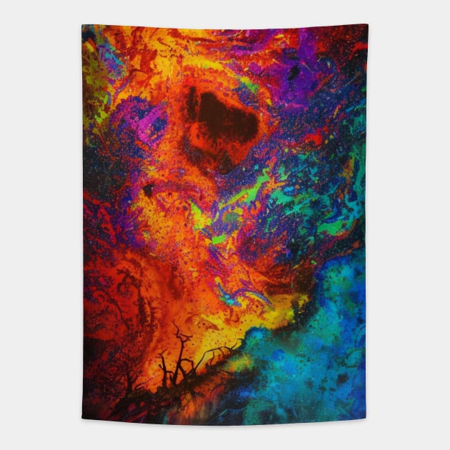 Psychedelic Splatter paint Tapestry by Trip Tank