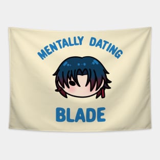 Honkai Star Rail mentally dating Blade chibi typography | Morcaworks Tapestry