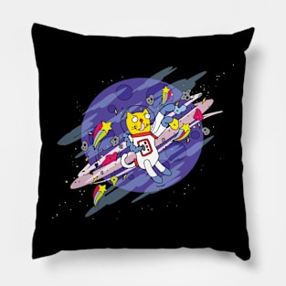 Space cat shooting star Pillow