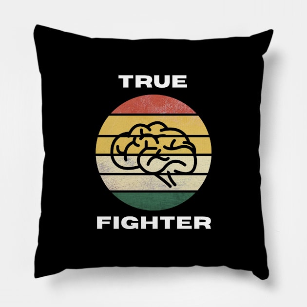 Fight Brain Cancer Tumor Hope Survivor Support Ribbon Cancer Sucks Sick Health Medicine Nurse Doctor Hope Fighter Inspirational Cute Funny Gift Idea Pillow by EpsilonEridani