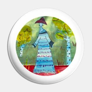 Lady in a hat painting Pin