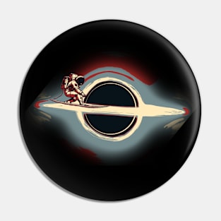 Astronaut Black Hole Surfing Pin