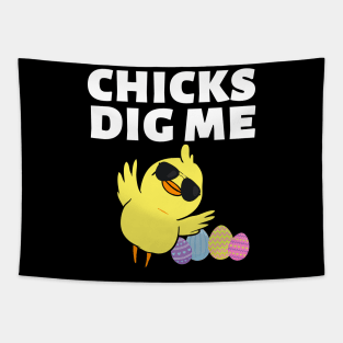 Chicks Dig Me Funny Teen Male Little Boys Easter Kids Fun Tapestry