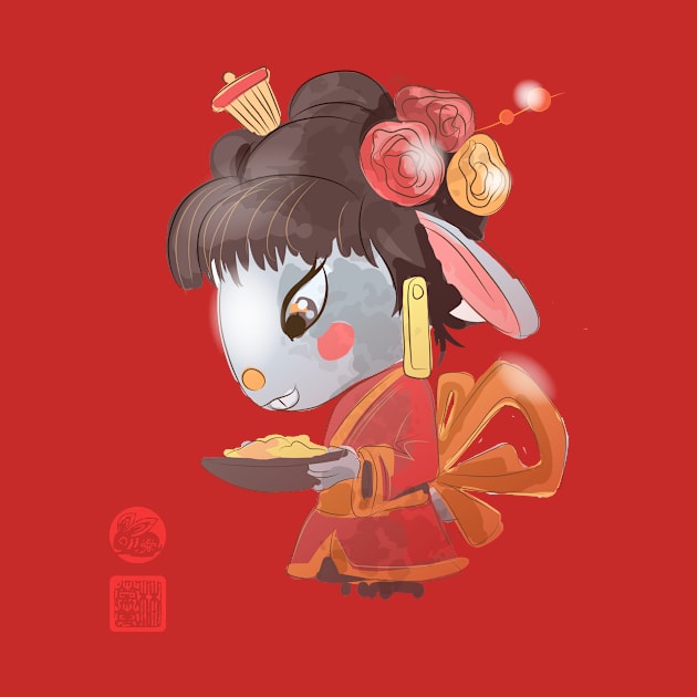 Year of the Rabbit Chinese Zodiac Animal Horoscope Red Seal by porcodiseno