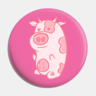 Strawberry Milkshake Pink Cow Pin