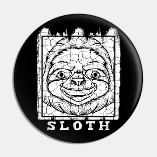 Vintage Sloth Face Lazy Retro Style Pin