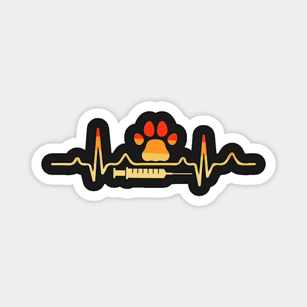 Veterinary Medicine Heartbeat Magnet by BlackCatArtBB