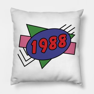 Year 1988 Retro 80s Graphic Pillow