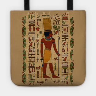 Egyptian Amun Ra - Amun Re Ornament on papyrus Tote