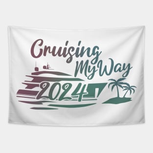 Cruising My Way Into 2024 New Year 2024 Cruise Tapestry