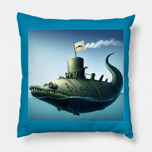 A crocodile disguises itself as a submarine Pillow