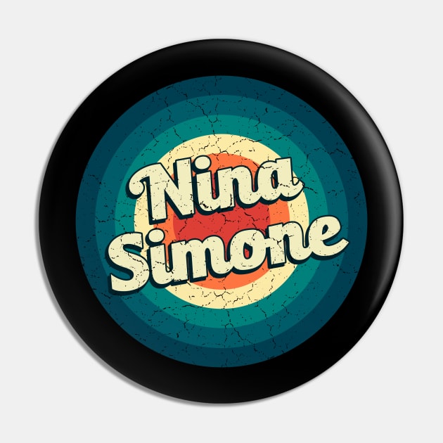 Graphic Nina Name Retro Vintage Circle Pin by Mysterious Astral City