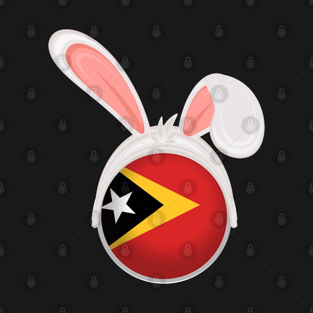 happy easter Timor Leste bunny ears flag cute designs by D_designs