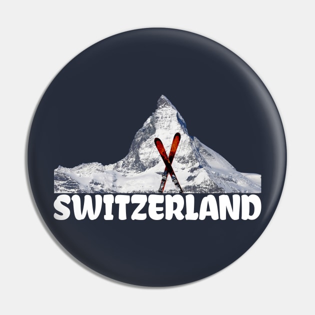 Ski Matterhorn Switzerland Mountaineer Snow Lovers Pin by peter2art