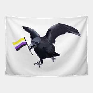 Nonbinary Pride Crow Friend Tapestry