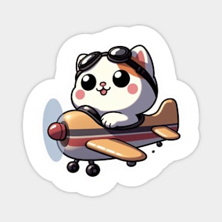 kitty on a plane Magnet