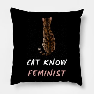 cat know feminist Pillow