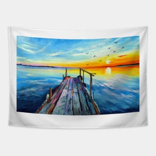 Dawn by the river Tapestry