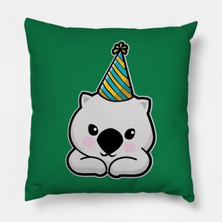 Cute Party Hat Wombat Pillow