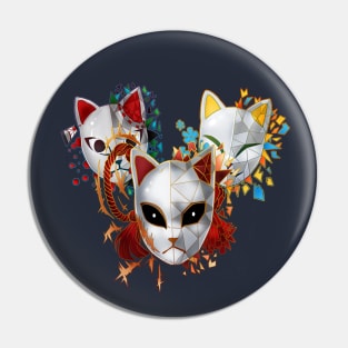 Demon cat mask Boy Pin