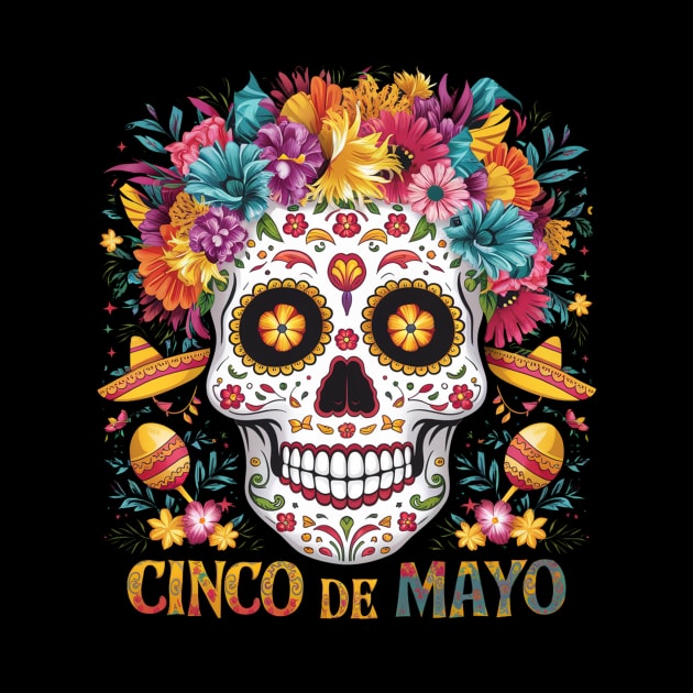 Cinco De Mayo Women Girl Kids Mexican Skull Fiesta 5 De Mayo by CoolFuture