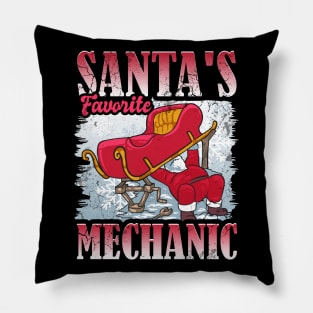 Christmas Santa's Favorite Mechanic Auto Diesel Electrical Pillow