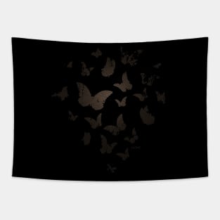 BUTTERFLY Red Gold, Retro Design, Ring Grid Tapestry