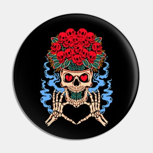 Skull flower Pin