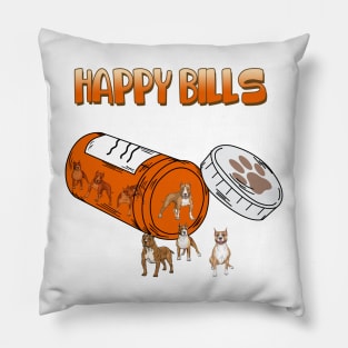 Happy Pills Pitbull,Miniature Pitbull Dog Owner, Pitbull Lover Pillow