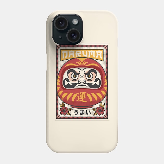 Vintage daruma poster Phone Case by redwane