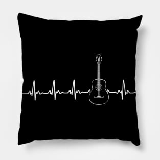 classic guitar funny love heart beats Pillow