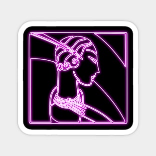 Art Deco Style Pink Neon Magnet