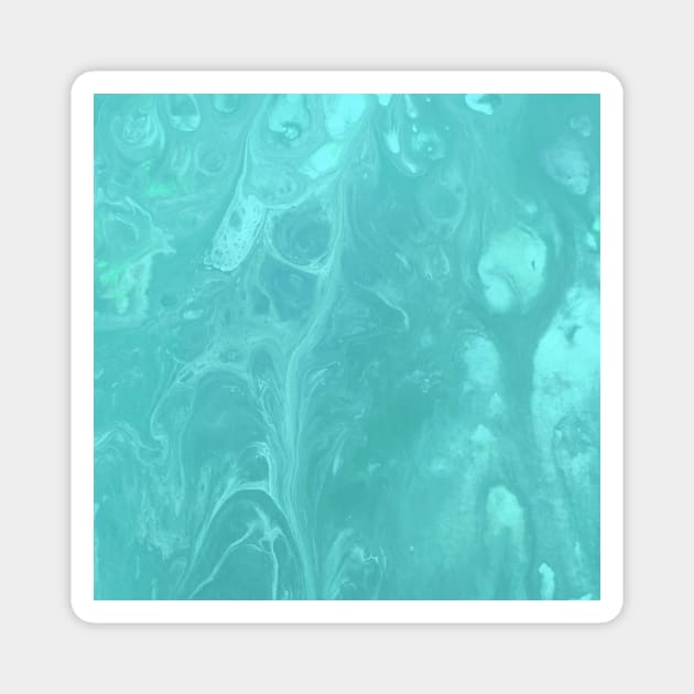 Turquoise Acrylic Fluid Artwork Magnet by Moon Art