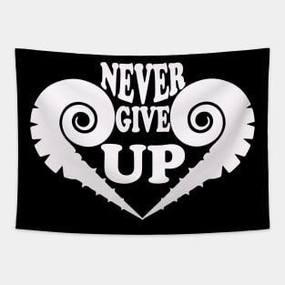 Never Give Up tee design birthday gift graphic Tapestry