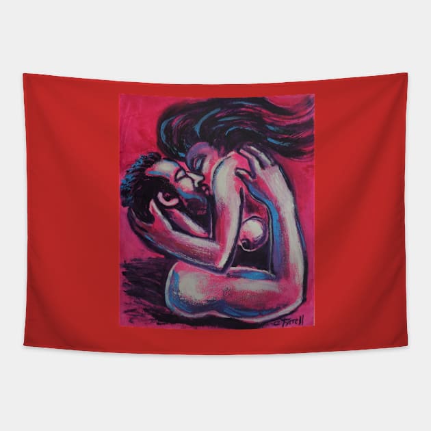 Lovers At Sunset 2 Tapestry by CarmenT