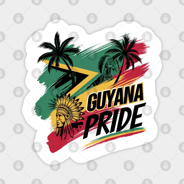 Explore Guyana Inspired: Unique Designs Showcasing Guyanese Pride and Culture Magnet by Pixel Threads 