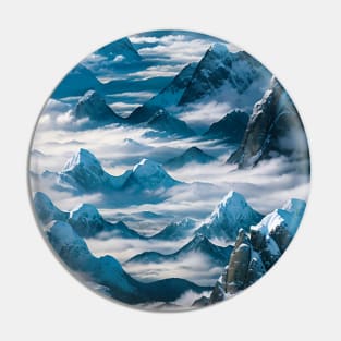 Mountains in a Snowstorm Pin