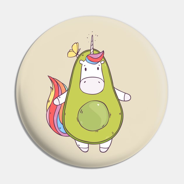 Unicorn Avocado Pin by Olya Yatsenko